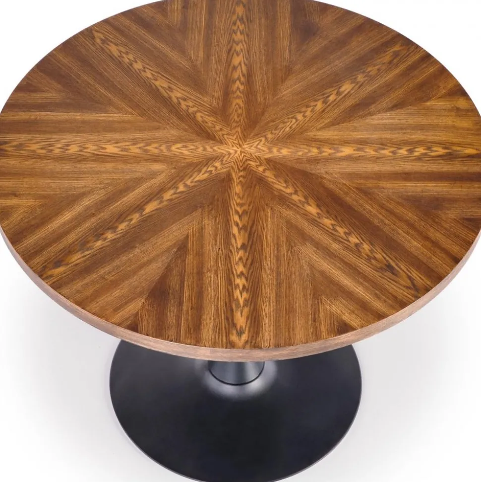 Matbord runt valnöt - svart 100 cm - Towson