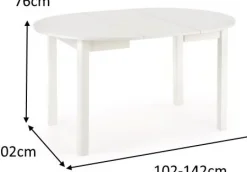 Matbord svart förlängningsbart 102-142 cm