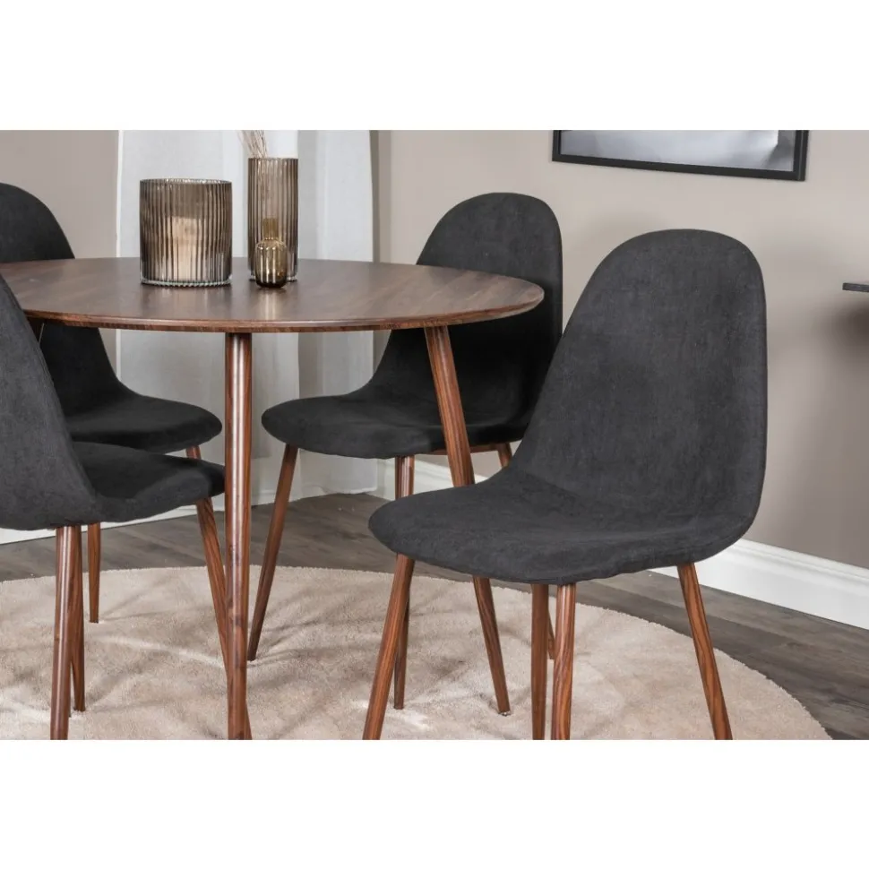 Matbord valnöt Ø100 cm - Plaza + Möbeltassar