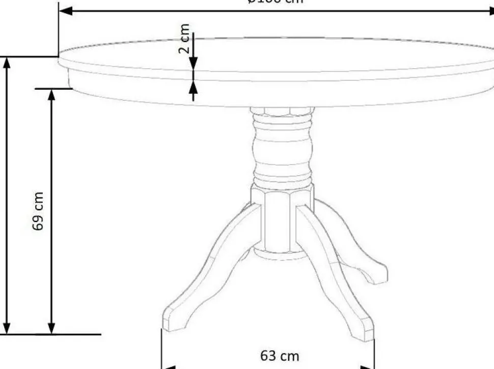 Matbord vitt 106 cm i diameter