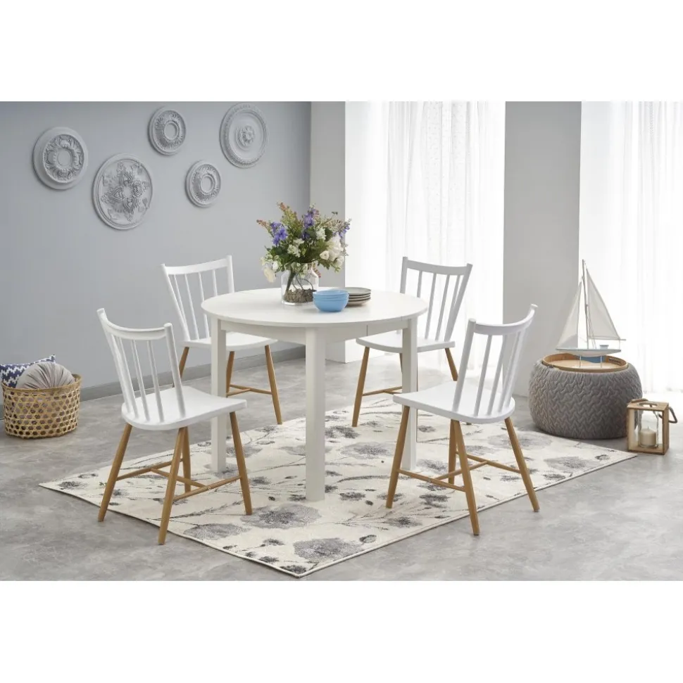 Matbord vitt förlängningsbart 102-142 cm