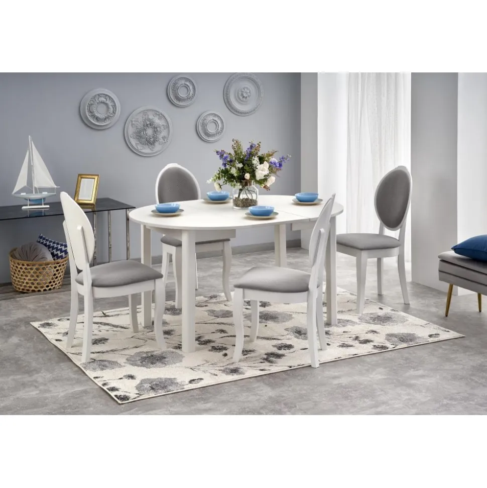 Matbord vitt förlängningsbart 102-142 cm