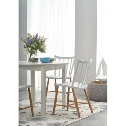 Matbord vitt förlängningsbart 102-142 cm + Möbeltassar