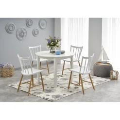 Matbord vitt förlängningsbart 102-142 cm + Textilrengöring för möbler