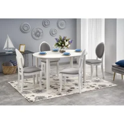 Matbord vitt förlängningsbart 102-142 cm + Textilrengöring för möbler