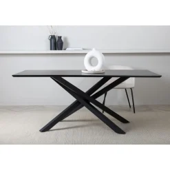 Matbord 180x90 cm svartbetsad ek - Piazza