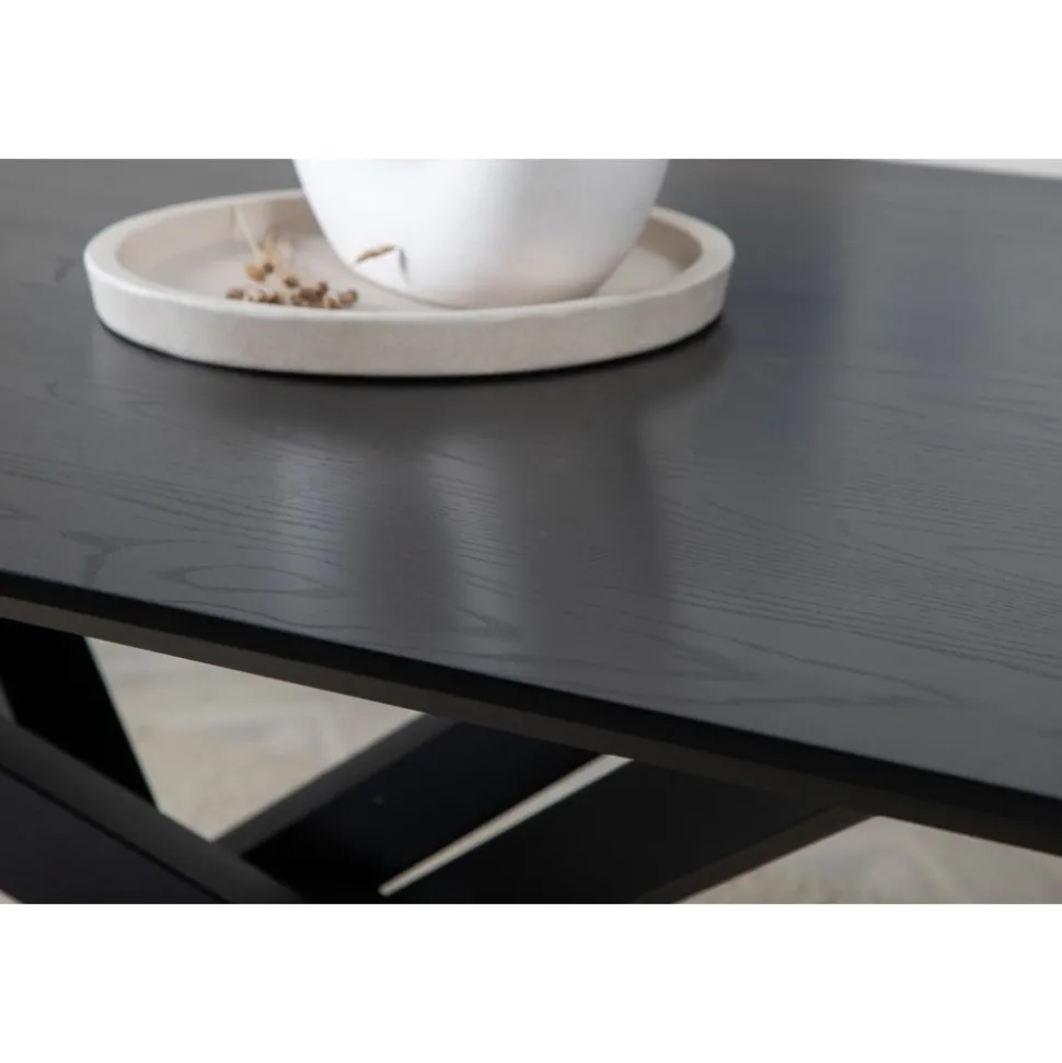 Matbord 180x90 cm svartbetsad ek - Piazza