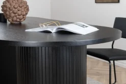 Matbord 200x90 cm svartbetsat - Bianca