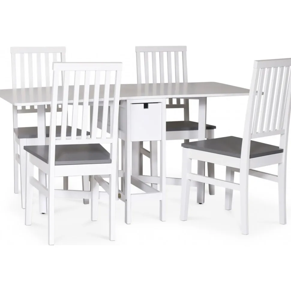 Matgrupp - Klaffbord med 4 stolar stolar Fårö + 3.00 x Möbeltassar