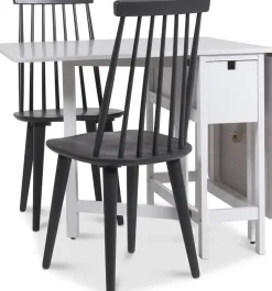 Matgrupp - Klaffbord med 2 grå pinnstolar + 2.00 x Stolsdyna