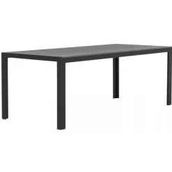 Matgrupp 6 stolar och matbord 205 x 90 cm svart/grå - Las Vegas