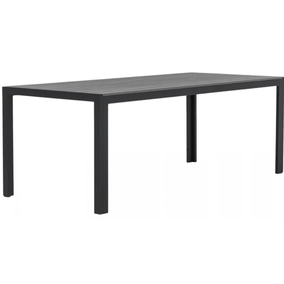 Matgrupp 6 stolar och matbord 205 x 90 cm svart/grå - Las Vegas