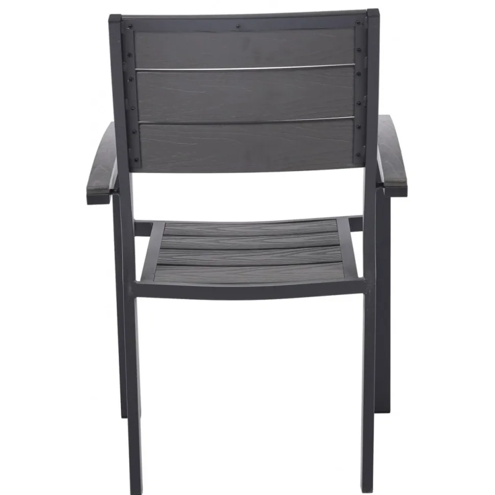 Matgrupp 6 stolar och matbord 205 x 90 cm svart/grå - Las Vegas