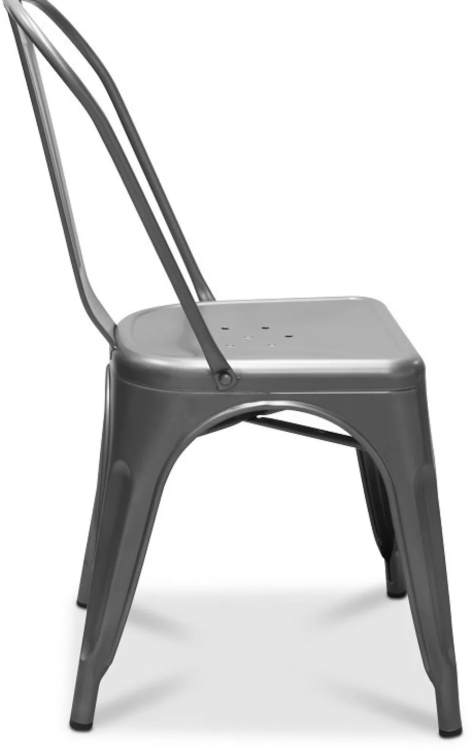 Matgrupp Berivan Ø102142 cm ek/vit med 4 st Industry stolar i borstat stål