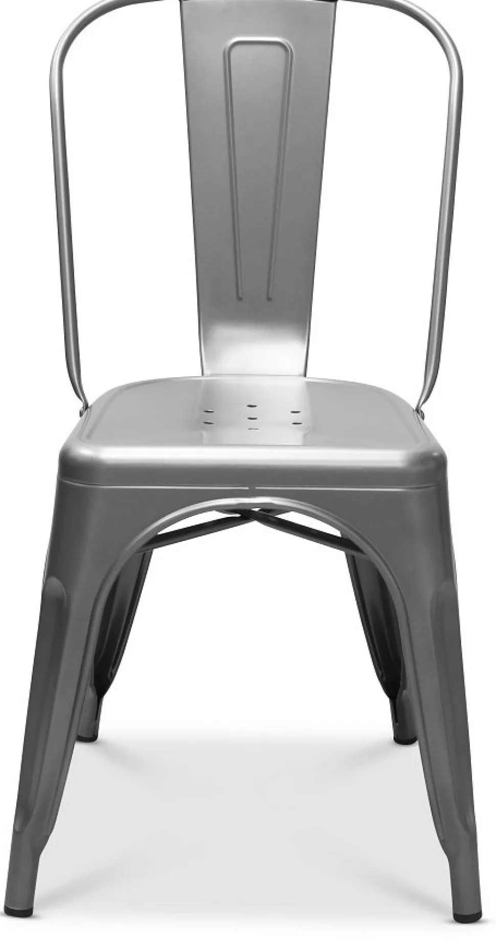 Matgrupp Berivan Ø102142 cm ek/vit med 4 st Industry stolar i borstat stål