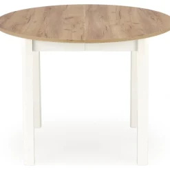 Matgrupp Berivan Ø102142 cm ek/vit med 4 st Industry stolar i borstat stål