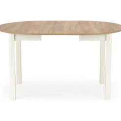 Matgrupp Berivan Ø102142 cm ek/vit med 4 st Industry stolar i borstat stål