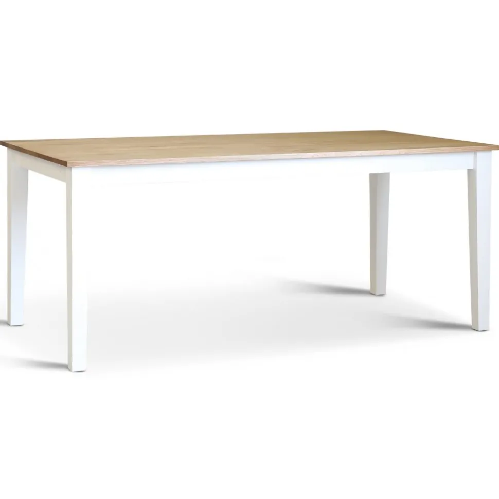 Matgrupp; Bord med 6 st stolar med eksits Vit / Oljad ek - Dalön