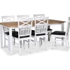 Matgrupp; bord 180x90 cm - Vit / oljad ek med 6 st stolar - Fårö + 4.00 x Möbeltassar