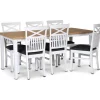 Matgrupp; bord 180x90 cm - Vit / oljad ek med 6 st stolar - Fårö + 4.00 x Möbeltassar