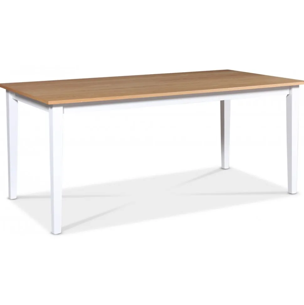 Matgrupp; bord 180x90 cm - Vit / oljad ek med 6 st stolar - Fårö + 4.00 x Möbeltassar