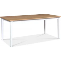 Matgrupp; bord 180x90 cm - Vit / oljad ek med 6 st stolar + 4.00 x Möbeltassar