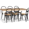 Matgrupp; bord 180x90 cm - Vit / oljad ek med 6 st stolar