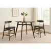 Matgrupp Florence Barbord 90x90 med 2 barstolar - Valnöt/svart