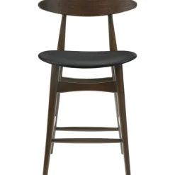 Matgrupp Florence Barbord 90x90 med 2 barstolar - Valnöt/svart