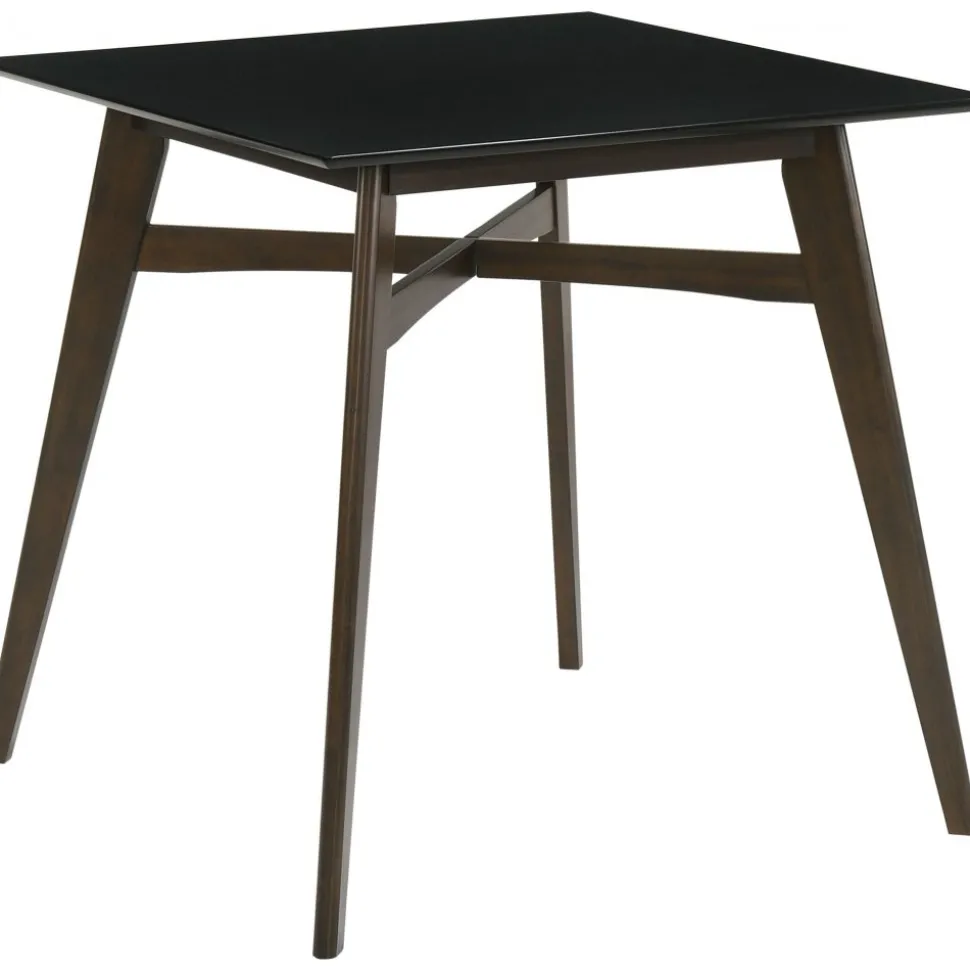 Matgrupp Florence Barbord 90x90 med 2 barstolar - Valnöt/svart