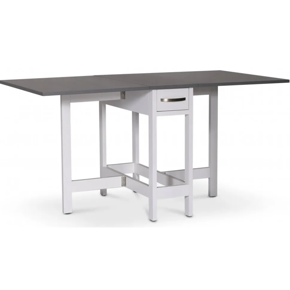 Matgrupp inomhus klaffbord Vit / Grå med fyra stolar - Fårö + 3.00 x Möbeltassar