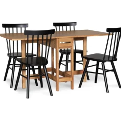 Matgrupp; Klaffbord i ek med 4 st Orust pinnstolar - Fårö