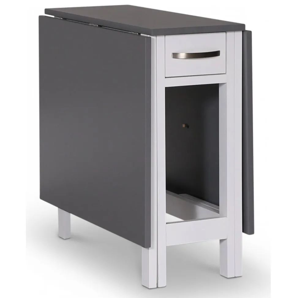 Matgrupp; klaffbord Vit / Grå med 4 st klädda stolar - Fårö