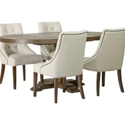 Matgrupp: Lamier matbord runt - brun + 4 st Tuva europa ver II stolar + 4.00 x Stolsdyna