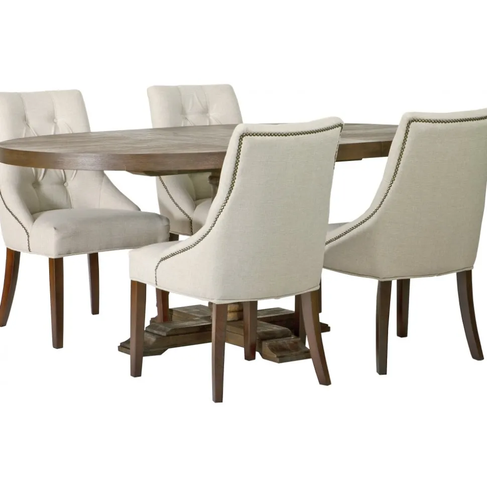 Matgrupp: Lamier matbord runt - brun + 4 st Tuva europa ver II stolar + 3.00 x Möbeltassar