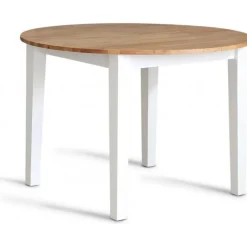 Matgrupp: Läckö matbord, runt - vit / oljad ek + 4 st Selma stol - vit / oljad ek