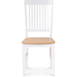 Matgrupp: Läckö matbord, runt - vit / oljad ek + 4 st Selma stol - vit / oljad ek + 3.00 x Möbeltassar