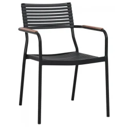 Matgrupp med 4 stolar och matbord Ø122 cm beige/svart - Merca/Pino