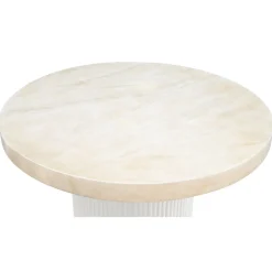 Matgrupp med 4 stolar och matbord Ø122 cm beige/svart - Merca/Pino