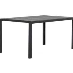 Matgrupp med 4 stolar och matbord 150 x 90 cm svart/grå - Las Vegas