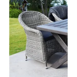 Matgrupp Mercury: Oxford bord inklusive 6 st Mercury fåtöljer i konstrotting