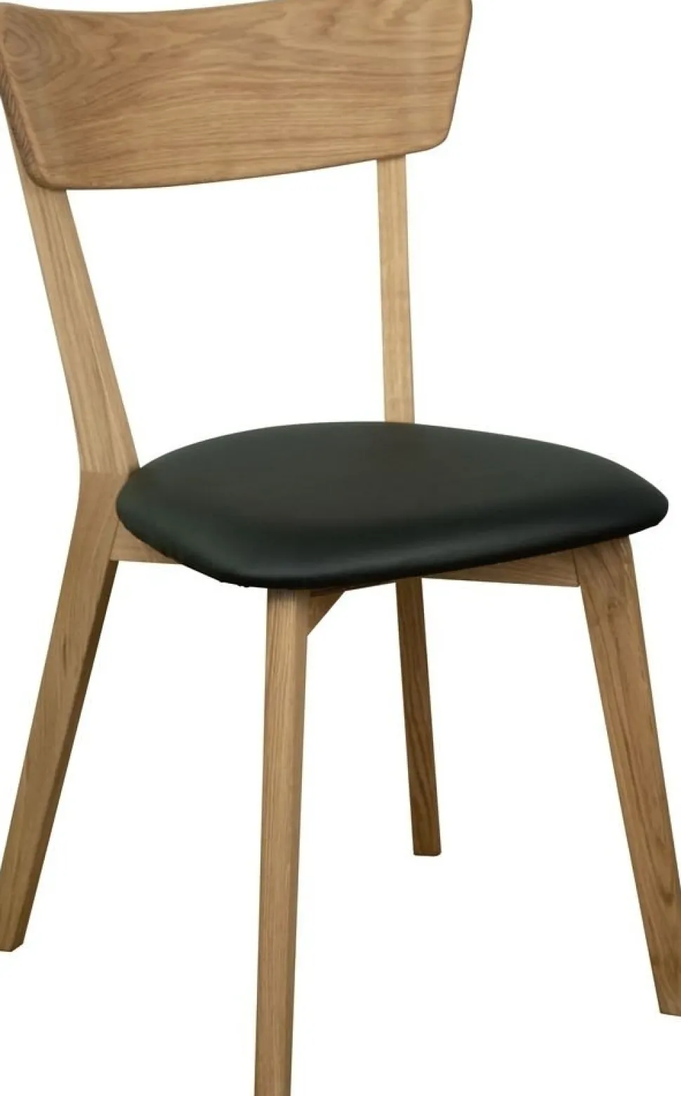 Matgrupp Osaka Ø120200 cm ek med 4 st Amino stolar i ek och svart ecoläder