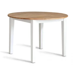 Matgrupp: Runt bord i Ek / Vit med 4 st röda Pinnstolar + 4.00 x Stolsdyna