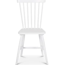 Matgrupp runt matbord Ø120 cm och 4 vita pinnstolar - Rosvik