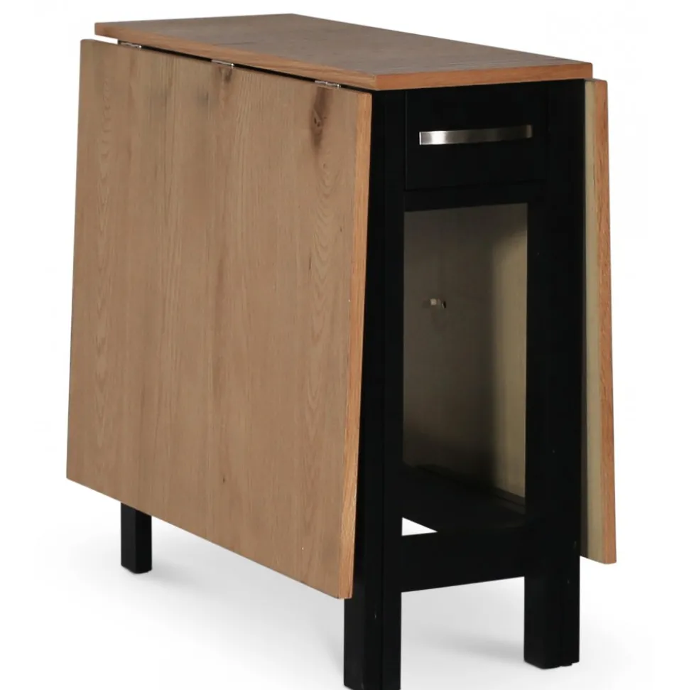 Matgrupp; Slagbord med 4 st pinnstolar - Svart / Ek - Fårö + 3.00 x Möbeltassar