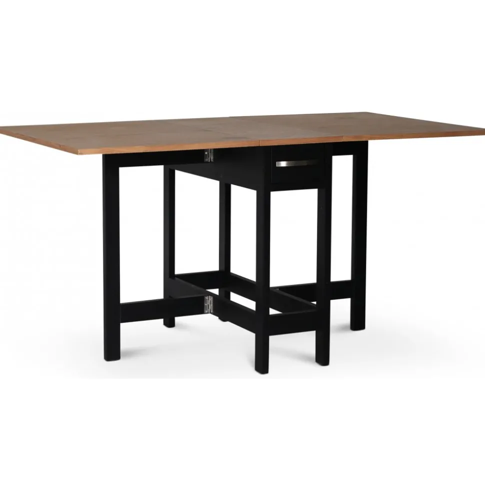 Matgrupp; Slagbord med 4 st pinnstolar - Svart / Ek - Fårö + 3.00 x Möbeltassar