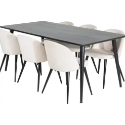 Matgrupp Slope 180x90 cm inkl 6 st Alice stolar - Svartbetsad ekfanér