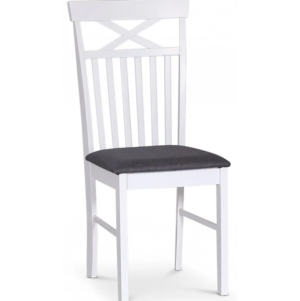 Matgrupp; Vitt / grått slagbord med 4 st stolar - Fårö + 4.00 x Stolsdyna