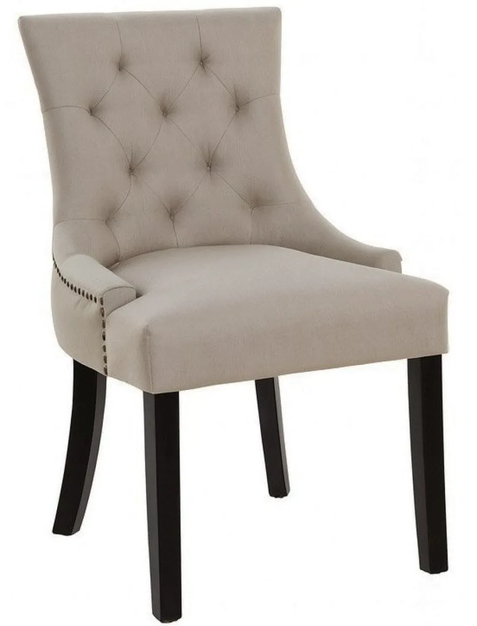 Matstol beige med bruna ben - Tuva