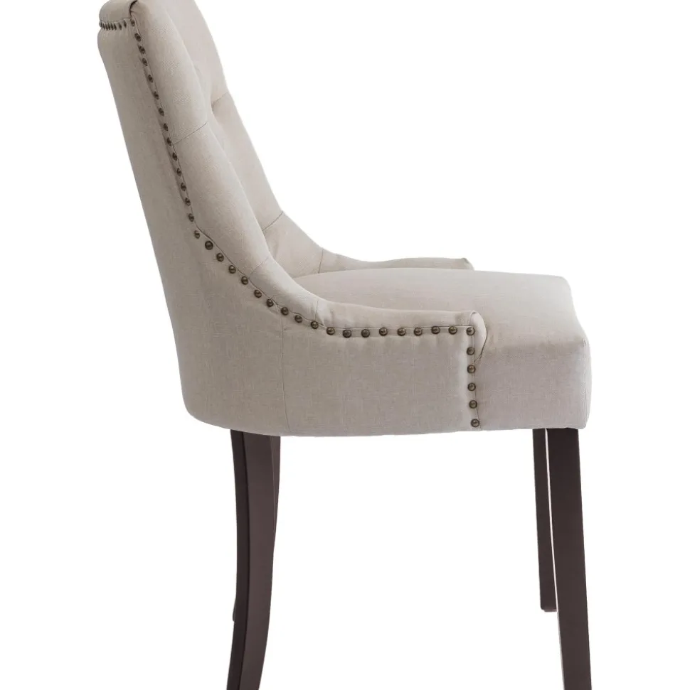 Matstol beige med bruna ben - Tuva